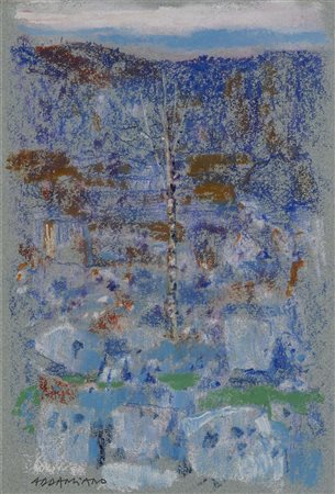 Natale Addamiano 1943 Senza titolo Tempera su carta H24.5 x L17 cm (9.65 x...