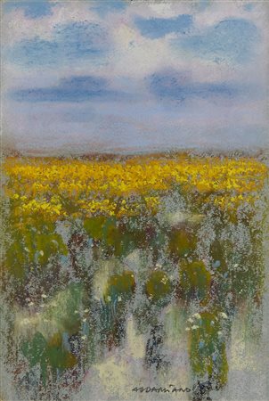 Natale Addamiano 1943 Senza titolo Tempera su carta H24 x L17 cm (9.45 x 6.69...