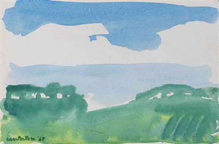 Domenico Cantatore 1906 - 1998 Paesaggio, 1965 Acquerello su cartoncino H15 x...