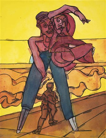 Valerio Adami 1935 Teatro di città, 2013 Acquerello su cartoncino H76 x L57.5...