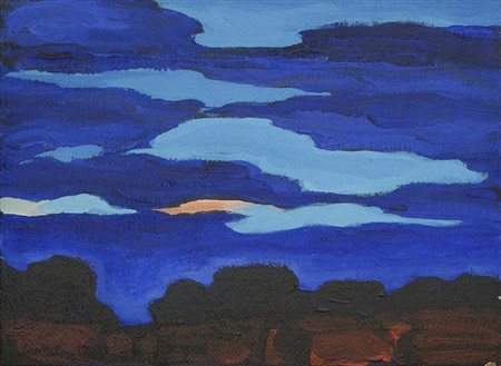 Domenico Cantatore 1906 - 1998 Cielo, Anni '70 Acrilico su tela H30 x L40 cm...