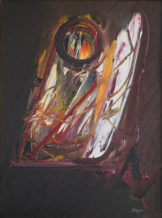 Piero Ruggeri 1930 - 2009 Figura (Napoleone), 1972 Olio su tela H40 x L30 cm...