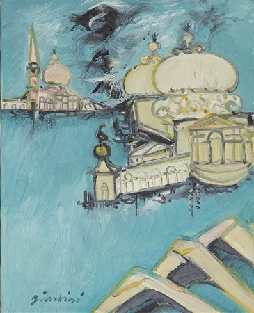 Remo Brindisi 1918 - 1996 Venezia Olio su tela H50 x L40 cm (19.69 x 15.75...
