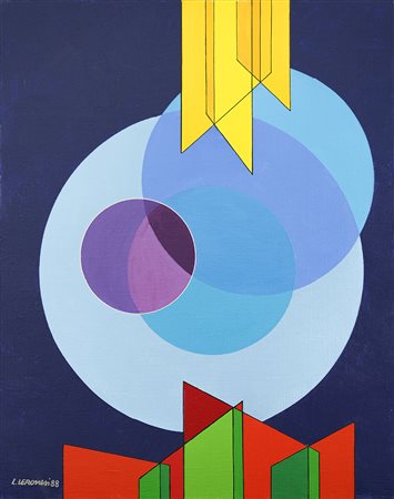 Luigi Veronesi 1908 - 1998 Composizione PHE3, 1988 Olio su tela H50 x L40 cm...