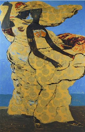 Salvatore Fiume 1915 - 1997 Colpo di vento, Anni '80 Olio su plastica...