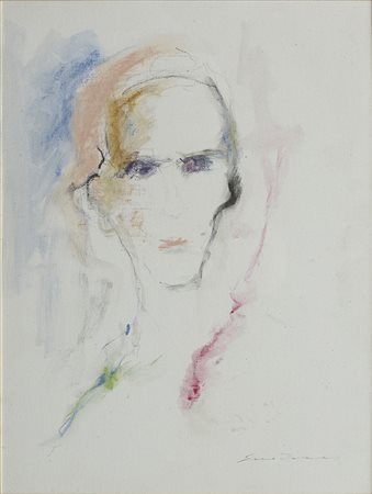 Ernesto Treccani 1920 - 2009 Senza titolo Tecnica mista su carta H40 x L30 cm...