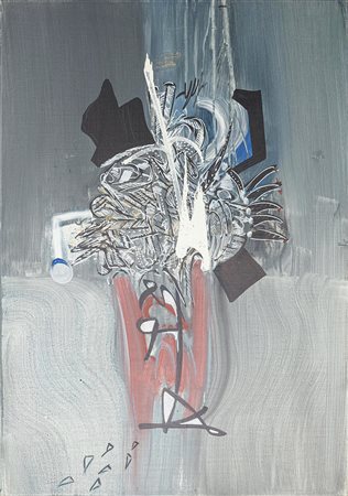 Sergio Dangelo 1932 Wine and roses Olio su tela H100 x L70 cm (39.37 x 27.56...