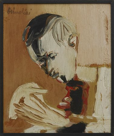 Remo Brindisi 1918 - 1996 Ragazzo Olio su tavola H21 x L18 cm (8.27 x 7.09...
