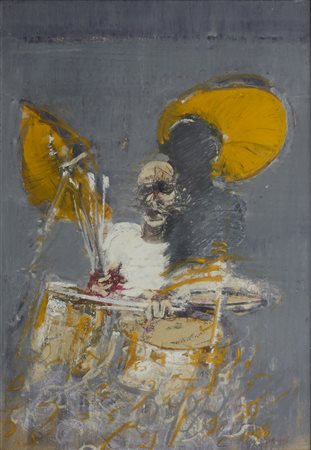 Giancarlo Cazzaniga 1930 - 2013 Senza titolo, 1993 Tecnica mista su carta...