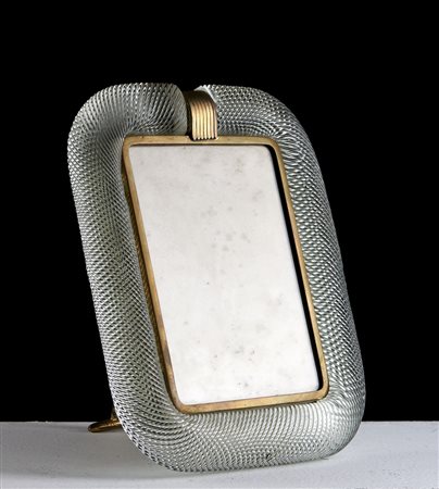 BAROVIER & TOSO Cornice torchon. Vetro di Murano. Cm 28,00 x 34,50. Cornice...