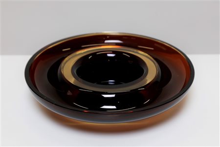 BIANCONI FULVIO (1915 - 1996) Porta candela. Vetro di Murano. Cm 20,50 x 5,00...