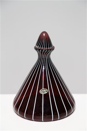 CENEDESE GIOVANNI Bottiglia con tappo. Vetro di Murano. Cm 16,00 x 21,50 x...