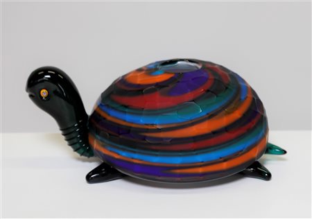 VETRERIA CENEDESE Tartaruga. Vetro massello. Cm 29,00 x 12,00 x 17,00. Firma,...
