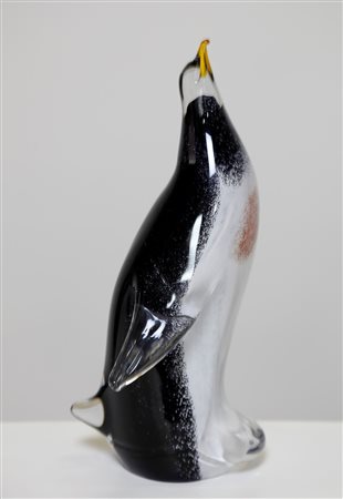 MARCOLIN ART CRYSTAL Pinguino. Vetro massello. Cm 14,00 x 30,00 x 13,50....
