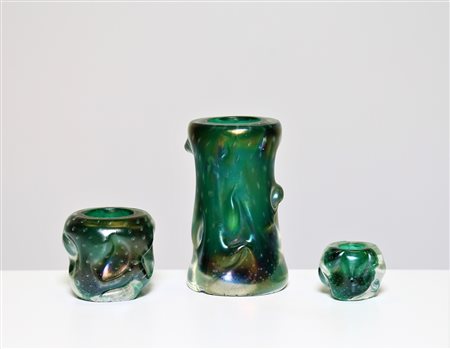 SEGUSO VETRI D'ARTE Set da fumo. Vetro sommerso. Cm 8,80 x 14,00 x 8,50. Set...