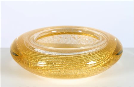 VETRERIE SEGUSO Ciotola. Vetro massello. Cm 22,00 x 7,00 x 22,00. Ciotola in...