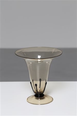ZECCHIN VITTORIO (1878 - 1947) Attrib. Vaso . Vetro di Murano. Cm 19,40 x...