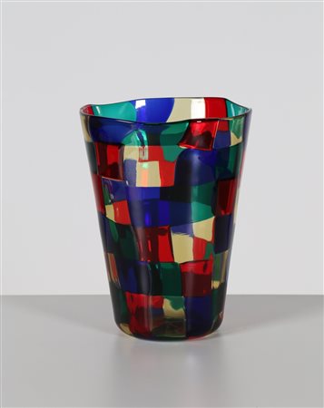 BIANCONI FULVIO (1915 - 1996) Vaso . Vetro di Murano. Cm 17,00 x 22,00. Vetro...