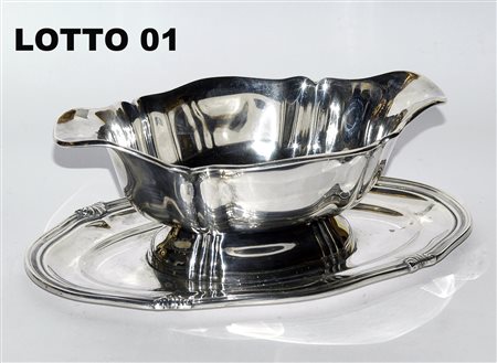 ZUPPIERINA CON VASSOIO IN ARGENTO 800 PESO KG. 0,400 ITALIA META' DEL XX° SEC.