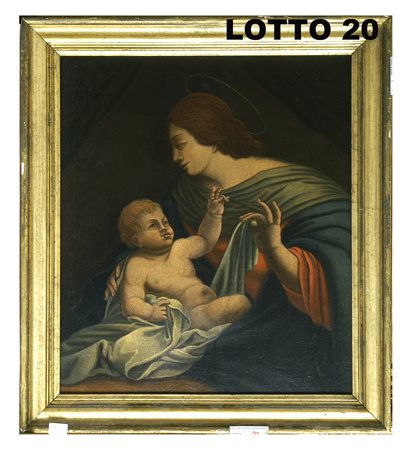 SCUOLA ITALIANA DEL XVII° SEC. DIPINTO OLIO SU TELA RAFF. LA MATERNITA' MIS....