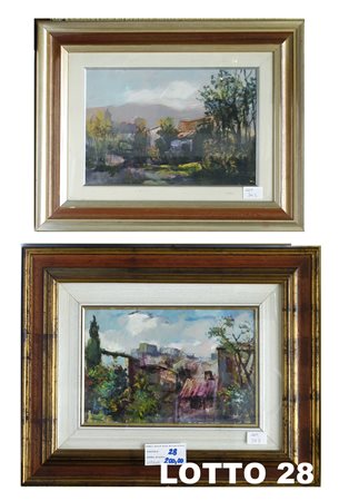 CARLO SCROCCHI (1938) LOTTO COMPOSTO DA 02 DIPINTI OLIO SU TAVOLETTA RAFF....