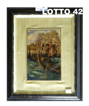 MOSE' BIANCHI (1840 – 1904) DIPINTO OLIO SU TAVOLA RAFF. VENEZIA MIS. 28 X 20...
