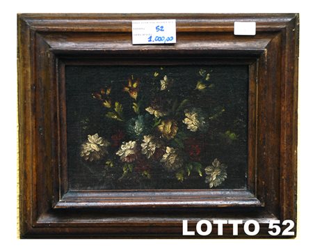 SCUOLA EMILIANA DEL XVII° SEC. DIPINTO OLIO SU TELA RAFF. MAZZO DI FIORI MIS....