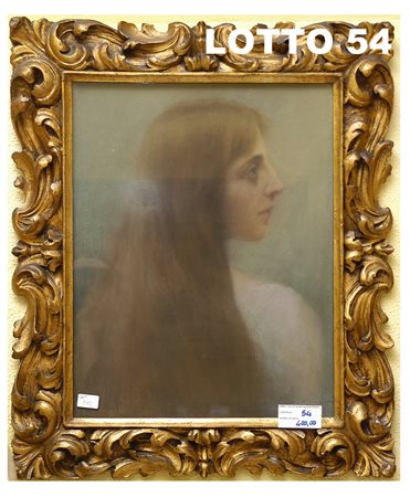 FIRMA ILLEGGIBILE DIPINTO TEMPERA SU TELA RAFF. RITRATTO DI ATTILIA CAMPARI...