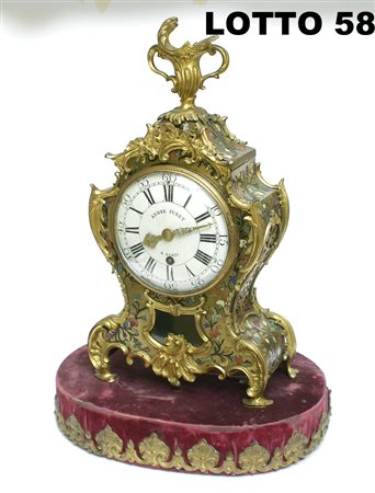 ANDRE' FURET (XVIII° SEC.) PENDOLA LUIGI XV° LAVORATA A MARQUETERIE DI BOULLE...