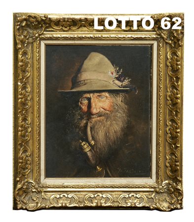 JASINSKI (XX° SEC.) DIPINTO OLIO SU TELA RAFF. PASTORE CON PIPA MIS. 25 X 30...