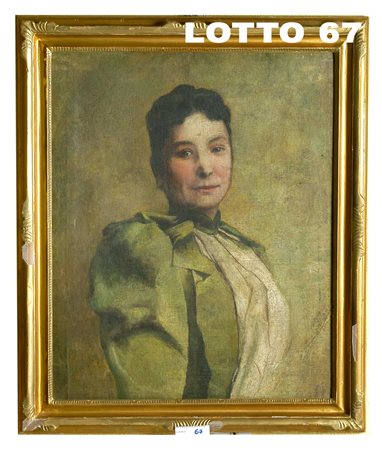 ERMENEGILDO AGAZZI (1866 - 1945) DIPINTO OLIO SU TELA RAFF. FIGURA DI DONNA...