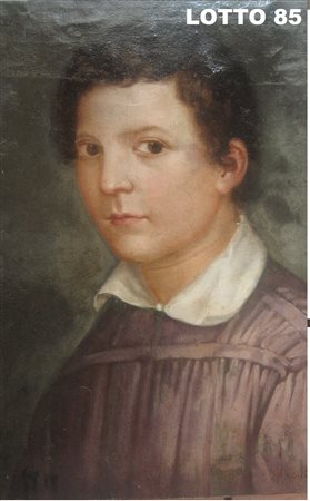 M. BIANCHI DIPINTO OLIO SU TELA RAFF. RITRATTO DI GIOVINE MIS. 40 X 50