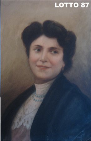 G. B. CIOLINA DIPINTO OLIO SU CARTONCINO RAFF. RITRATTO DI SIGNORA MIS. 50 X 40