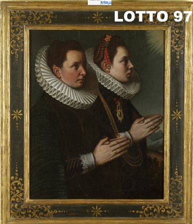 LOMBARDIA META' DEL XVI° SEC. DIPINTO OLIO SU TELA RAFF. FIGURE FEMMINILI...