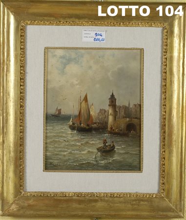 ROSE (XIX° SEC.) DIPINTO OLIO SU TELA RAFF. MARINA MIS. 30 X 40 FIRMATO E...