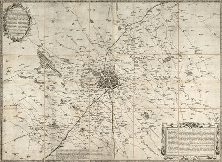 [MILANO] - CLARICI Giovanni Battista (1542-1602) - Mappa di Milano e circondari