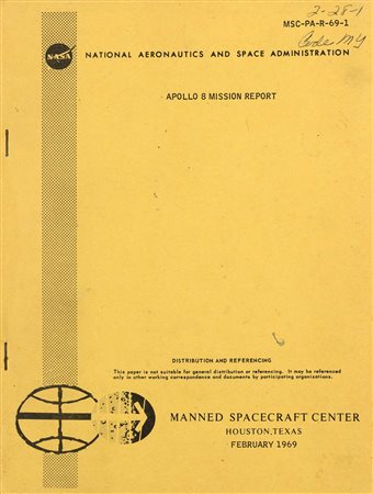 [LUNA - APOLLO]. Manuale della NASA sulla missione dell'Apollo 8: "Apollo 8 Mis