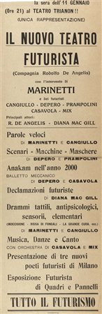 [FUTURISMO] - Il nuovo teatro Futurista. Milano: Taveggia, [1924] Rara locand