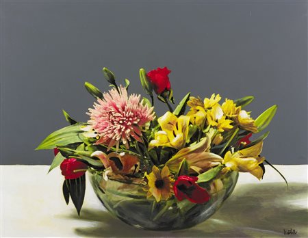 BENIAMINO CICCOTELLI Ciotola con fiori.