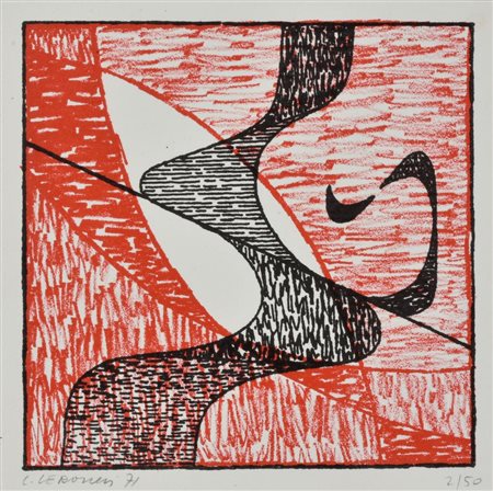 Veronesi Luigi COMPOSIZIONE serigrafia, cm 13,5x13,5; es. 2/50 firmato,...