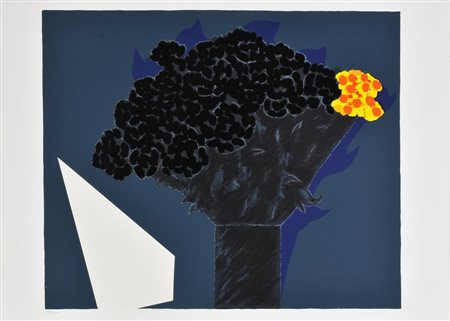 Pozzati Concetto VASO CON FIORI serigrafia su carta, cm 50x70 esemplare 113...