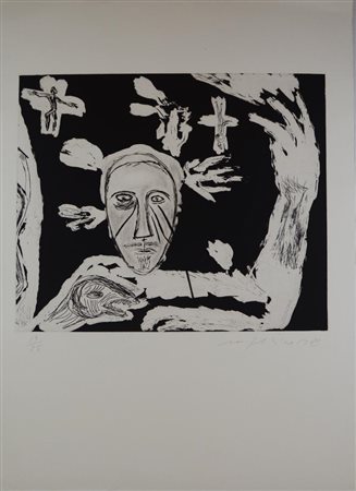 Paladino Mimmo SENZA TITOLO. 1983 Acquaforte e acquatinta. mm 395x470....