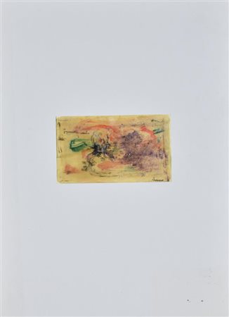 Gribaudo Ezio COMPOSIZIONE tecnica mista su carta, cm 10x17 sul fronte: firma