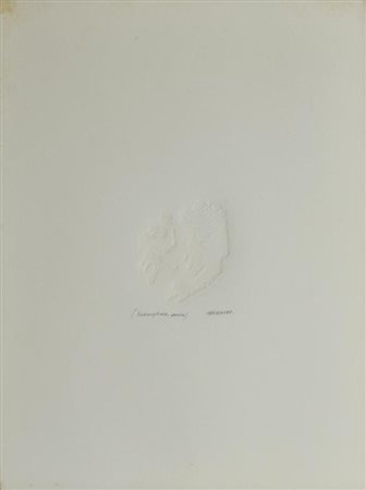 Gribaudo Ezio COMPOSIZIONE rilievo su bianco (calcografia su carta), cm 40x30...