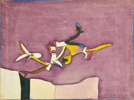 Innocenti Sergio VOLO olio su tela, cm 18x24 sul fronte: firma sul retro:...