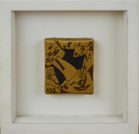 Ferrari Agostino COMPOSIZIONE tecnica mista e sabbia su tela, cm 7x6 sul...