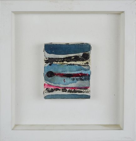 Savelli Alessandro COMPOSIZIONE gouache su tela, cm 7x6 sul retro: firmaato e...