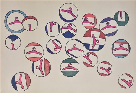 Pommereulle Daniel ATTACCAPANNI pennarello e matita su carta, cm 70x100 sul...