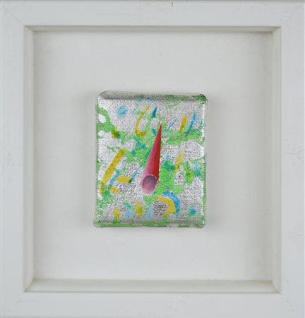 De Leo Mario COMPOSIZIONE tecnica mista su tela, cm 7x6 sul retro: firmato...