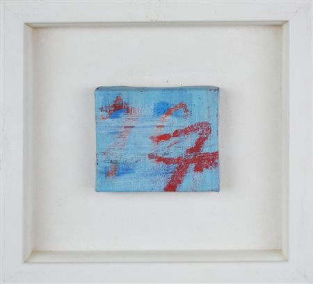 Bertelli Enrico COMPOSIZIONE acrilico su tela, cm 6x7 sul retro: firmato e...